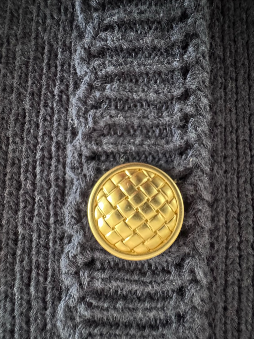 Caroline Constas Knit Mini Dress Womens M Navy Cotton Knit Gold Button NWT - Picture 5 of 8